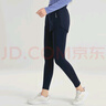 駱駝（CAMEL）假兩件彈力健身褲女跑步運(yùn)動(dòng)九分褲 J0W14L0137 藏青 XL 曬單實(shí)拍圖