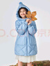 坦博爾（Tanboer）冬季兒童羽絨服女中長(cháng)款寬松保暖童裝外套TC331606 艾莎藍 130 曬單實(shí)拍圖