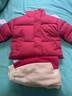 BICAIYA女童冬季套裝中大童秋冬棉衣外套新款女孩加厚棉襖保暖冬裝兩件套 紅色棉襖+褲子套裝 110 (建議105-110cm重22-35斤) 曬單實(shí)拍圖