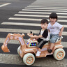 WORK BABY兒童電動挖掘機(jī)可坐雙人男女孩玩具車2-9歲寶寶可騎挖土機(jī)工程車 標(biāo)配雙人黃色：6V電瓶+早教 曬單實(shí)拍圖