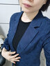 顏域九分袖西服外套女2024新款夏裝藍(lán)色職業(yè)裝氣質(zhì)正裝新中式西服 深藍(lán) S/36 曬單實(shí)拍圖