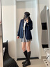 ELAND衣戀西裝女可拆卸學(xué)院徽章寬松含羊毛通勤西服2025秋季新款 藏青色(59)Navy M 165 曬單實(shí)拍圖