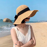 CHALL KITTY防曬帽子女夏季防紫外線遮陽帽女士草帽顯臉小海邊沙灘太陽帽涼帽 駝色-高端品牌禮盒裝高檔高級感 曬單實拍圖