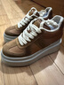 蹀愫（TIGRISSO）明星同款秋冬加絨厚底增高7.5長(cháng)腿運動(dòng)松糕休閑德訓鞋TA63598-50 駝色（薄絨內里） 35 (225mm) 曬單實(shí)拍圖