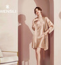 萬(wàn)事利Wensli/家居服女夏真絲睡衣吊帶睡裙睡袍兩件套 流金歲月 香檳色 XL 曬單實(shí)拍圖
