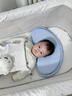 艾茵美嬰兒定型枕0-3到6個(gè)月矯正頭型新生兒寶寶糾扁頭睡圓頭神器 【大月齡糾正】 月牙型淺藍*枕芯不可洗 曬單實(shí)拍圖