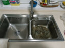 箭牌（ARROW） 厨房水槽双槽 304不锈钢厨房洗菜盆双槽 耐刮蹭台上台下盆大双槽 【C款】78×43cm-含大弯龙头 实拍图