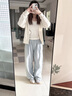 蕉內（Bananain）熱皮301+女士打底衣長(cháng)袖T恤棉感25秋冬保暖高領(lǐng)可外穿修身內搭 【芭蕾領(lǐng)】奶白 M 曬單實(shí)拍圖