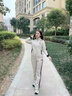 鹿儷秀媽媽秋裝外套2025新款洋氣40歲50中老年人運動服套裝女春秋三件套 淺卡其【高品質(zhì)運動服】 2XL 【建議117-129斤】 曬單實拍圖