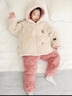 紅豆兒童睡衣套裝男女童秋冬夾棉加厚珊瑚絨家居服法蘭絨套J3506 150 曬單實(shí)拍圖