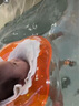 swimbobo嬰兒游泳圈脖圈 防翻脖子圈 寶寶雙氣囊頸圈 新生兒游泳圈BO1005M 曬單實拍圖
