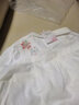 暖喬雙層棉紗全棉襯衫女長(zhǎng)袖寬松春秋刺繡小清新休閑純棉紗布白襯衣 藍(lán)色 M（110-130斤） 曬單實(shí)拍圖
