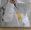 鴨鴨（YAYA）【佟麗婭同款】羽絨服男女同款新款情侶裝保暖休閑防寒厚外套HS 白色 M /170 曬單實(shí)拍圖