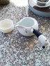 御泉 公道杯 手繪青瓷窯變側(cè)把公道杯陶瓷手繪茶漏分茶器配件茶海 蘭彩傾華側(cè)把公道杯 曬單實(shí)拍圖