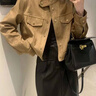 約克兔（YueKeTu）外套女秋冬新款韓版皮絨外套女寬松顯瘦 咖色 2XL :145-155斤 曬單實(shí)拍圖