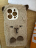 博巴特卡通可愛(ài)毛絨水豚適用蘋(píng)果17手機殼毛茸茸iphone15promax秋冬新款12小眾16女款 毛絨-水豚 iPhone14Pro 曬單實(shí)拍圖