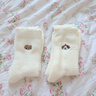 倫洛弗卡通可愛(ài)刺繡澳絨襪子女中筒襪秋冬加絨加厚保暖居家地板襪睡眠襪 【混色裝】 5雙 均 碼 曬單實(shí)拍圖