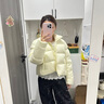 江南布衣（JNBY）【商場同款】24冬新品羽絨服女立領(lǐng)面包服短款簡約休閑5O0C11840 740/淡黃 XS 曬單實拍圖
