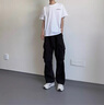 FOX.G白色t恤男士短袖衣服男裝2025夏季新款夏裝半袖寬松大碼重磅體恤 Let小字母白色短袖t恤 L 【建議120斤以內(nèi)】 曬單實(shí)拍圖