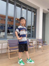 G.DUCKKIDS童裝男童短袖t恤夏天新款兒童衣服舒適中大童上衣時(shí)髦男孩衣服薄 條紋灰色qkioegi 140 建議9~10歲【130-140cm】 曬單實(shí)拍圖