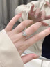 老鳳祥一克拉托帕石鉆石戒指純銀求婚情侶對戒高檔教師節禮物送女友老婆 一克拉戒指-925銀 曬單實(shí)拍圖