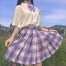唐努烏【8件套】少女jk制服學(xué)生百褶裙襯衫校服正統半身學(xué)院風(fēng)傘狀裙子 芋泥蛋糕【8件套】 S 【75-90斤】 曬單實(shí)拍圖