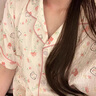 夢動短袖睡衣女夏季2024年新款開衫薄款甜美可愛KT貓少女家居服兩件套 云朵棉雙短 YD31#美樂KT貓 M (80-95斤) 曬單實拍圖