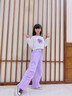 艾卡諾 I.KARNOW女童直筒褲兒童2025新款窄版褲子運(yùn)動春季女大童春秋闊腿褲春裝 15068灰色 140 曬單實(shí)拍圖