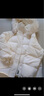Aosijie高端品牌女裝 羽絨服女短款2022冬季新款韓版小個(gè)子寬松時(shí)尚加厚保暖白鴨絨免洗連帽外套 米白色 S(80斤-120斤) 曬單實(shí)拍圖