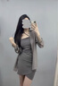 雪妃藍琪吊帶連衣裙新款2025夏季女裝氣質(zhì)高級感甜辣風(fēng)遮肉顯瘦小個子裙子 灰色開衫+灰色裙子 M 【80-100斤】 曬單實拍圖