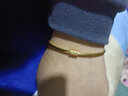 世紀緣黃金手鐲女光圈小蠻腰手鐲足金螺紋半實(shí)心貴妃鐲生日禮物 8.79g【圈號55】 曬單實(shí)拍圖