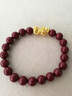 周百福黃金貔貅手鏈女轉(zhuǎn)運(yùn)珠真朱砂手串本命年送女友媽媽生日520禮物 貔貅朱砂手鏈約0.8g 曬單實(shí)拍圖