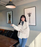 拉夏貝爾（La Chapelle）針織短外套女裝2025年春秋新款韓版寬松時尚小個子外套風(fēng)衣上衣女 米白色 M 曬單實拍圖