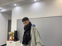 CRANTA KOMEIA圍巾男2025新款秋冬毛線保暖格子高級感圍脖生日禮物送男友 黑色 高級感輕奢ck風送男朋友老公實用 曬單實拍圖