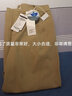 逸陽(yáng)手熨鐮刀褲秋新款九分哈倫褲女寬松顯瘦高腰煙管褲子 卡其色 28 曬單實(shí)拍圖