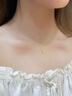 之巖（ZhiYan）竹節(jié)和田玉項(xiàng)鏈女士鎖骨鏈時(shí)尚銀飾品新年情人節(jié)生日禮物送女朋友 有你竹夠項(xiàng)鏈-金色 【精美禮盒】 曬單實(shí)拍圖