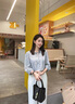 TKSY杭州真絲襯衫女2025年新款春夏七分袖上衣桑蠶絲時尚洋氣襯衣 藍(lán)色 L 【105-115斤穿】 曬單實拍圖