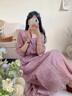 clotho Rennie品牌女裝夏季新款溫柔度假風(fēng)連衣裙氣質(zhì)輕熟風(fēng)顯瘦鏤空韓版裙子 紫色 M 曬單實拍圖