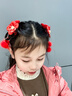 清尋新年漢服頭飾女兒童假發(fā)辮子發(fā)夾小女孩中國風(fēng)古裝發(fā)卡馬面裙發(fā)飾 花火紅絨1對裝 曬單實(shí)拍圖