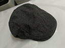 帽子男 光頭40到50歲爸爸中年人秋冬休閑毛呢鴨舌帽貝雷帽中老年男士春秋帽子前進(jìn)帽 黑色 曬單實(shí)拍圖
