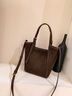 viney牛皮包包女包新款托特包輕奢單肩手提包生日禮物高級感送女友老婆 【咖啡色】女生實(shí)用走心 時(shí)尚品牌小眾百搭休閑通勤大包 曬單實(shí)拍圖