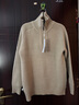 羅蒙（ROMON）半拉鏈毛衣男秋冬加厚可翻高領(lǐng)粗毛線(xiàn)針織衫純色休閑保暖套頭上衣 米色 L /110 曬單實(shí)拍圖