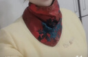 澳美樂活三角圍巾雙排扣暗扣雙層雙面三角巾圍巾百搭圍脖女士女圍脖 雙面三角巾花圖錦簇 曬單實拍圖