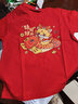 真維斯兒童新年純棉短袖2026新款男童喜慶T恤女童本命年上衣中大童T恤 【純棉新年短袖】紅色/圍巾蘋(píng)果馬 130 曬單實(shí)拍圖