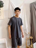 莫代爾三件套莫代爾男士睡衣夏季2024年加肥加大碼中年家居服套裝春秋款 霧藍(lán)色三件套 A類(lèi)面料 親膚柔軟  4XL 曬單實(shí)拍圖