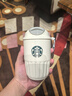 星巴克杯子不銹鋼水杯保溫杯企鵝杯隨手杯咖啡杯車載杯 白綠＋小熊掛墜 曬單實拍圖