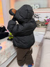 G.DUCKKIDS童裝兒童羽絨服冬季24新款男女童外套90白鴨絨小熊耳朵防寒服寶寶 黑色 90 尺碼1~2歲【 80-90cm】 曬單實拍圖