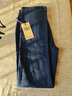 BILLION高腰牛仔褲女直筒褲春季時(shí)尚三排扣品質(zhì)棉彈力修身顯瘦百搭B23047 藍色 30 曬單實(shí)拍圖