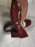 達芙妮瑪麗珍鞋女職業(yè)工作小皮鞋女粗跟方頭中跟單鞋女百搭舒適女鞋子4621101013 紅色 35  曬單實(shí)拍圖