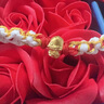 中國黃金（CHINA GOLD）祥瑞蛇年黃金手鏈女足金轉運紅繩手串七夕情人節(jié)禮物送女友生日 足金福字小金蛇桃花手繩【京速達】 曬單實拍圖